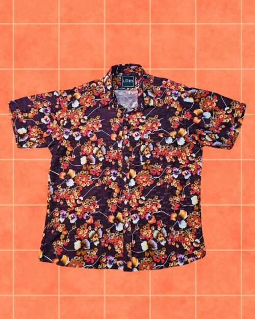 Camisa café floreada