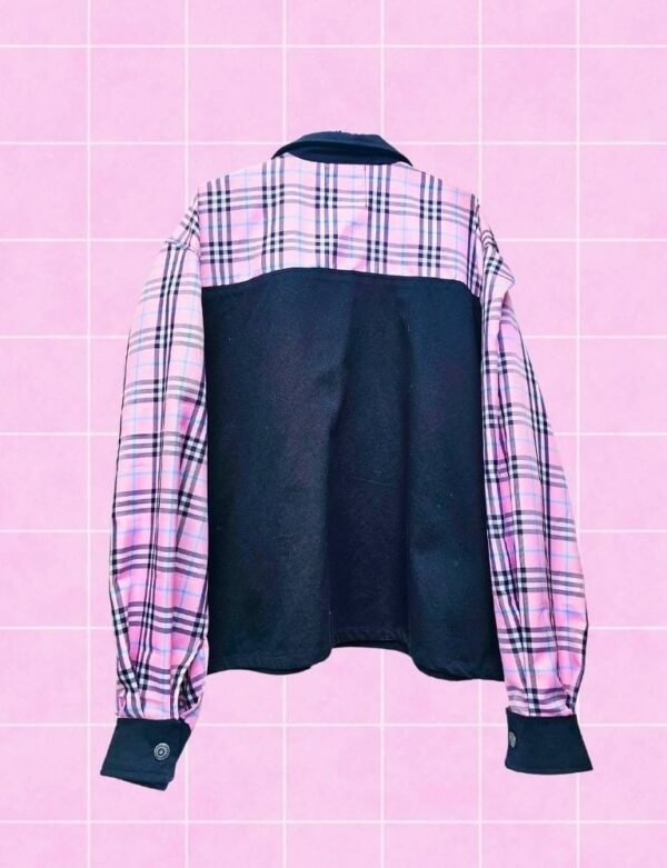 Chamarra tartán rosa