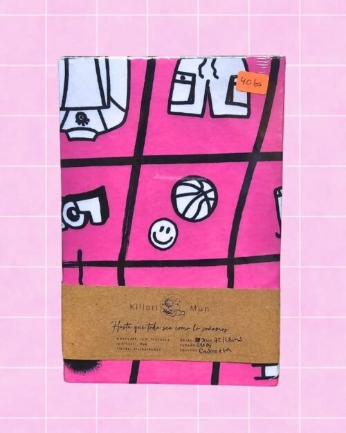 Libreta a cuadros fucsia