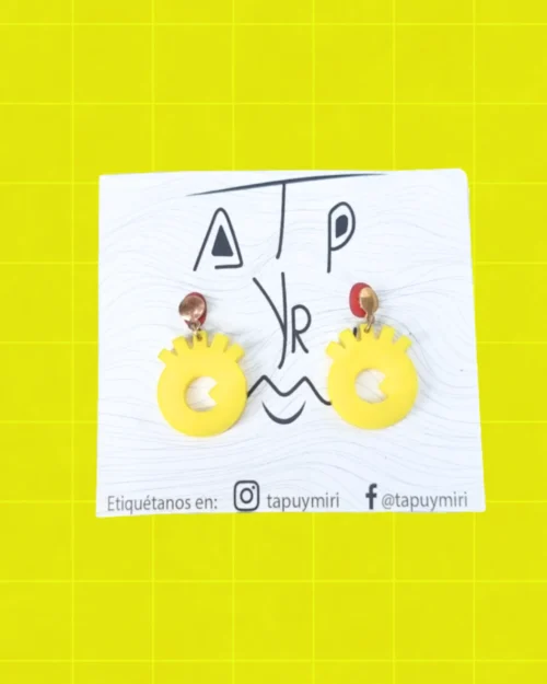 Aro acrilico ojos pequeño amarillo