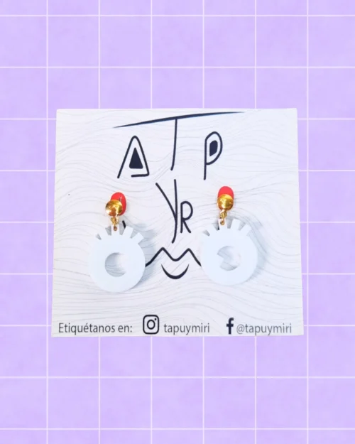 Aro acrilico ojos pequeño blanco