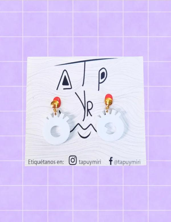 Aro acrilico ojos pequeño blanco