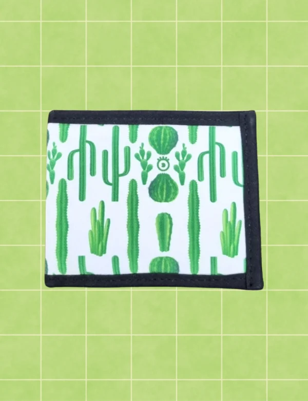Billetera cactus blanco verde