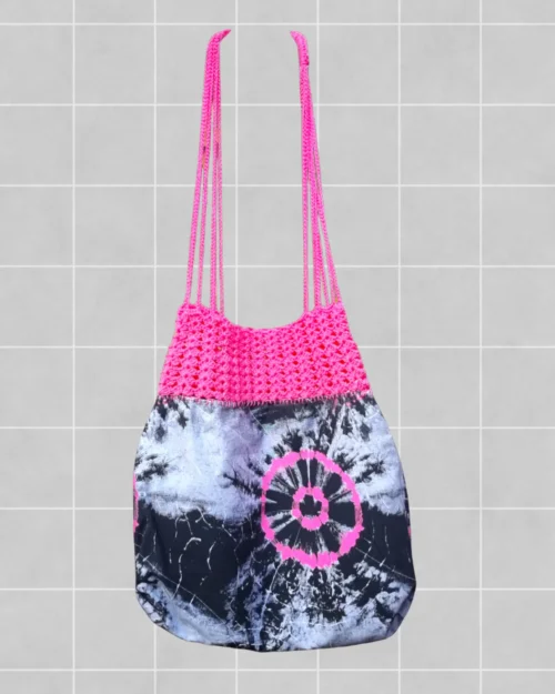 Bolso crochet tie dye fucsia