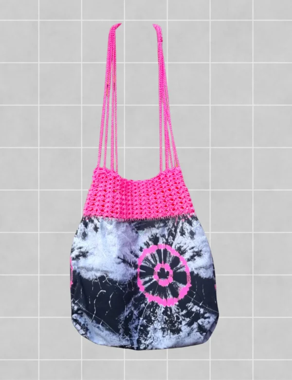 Bolso crochet tie dye fucsia
