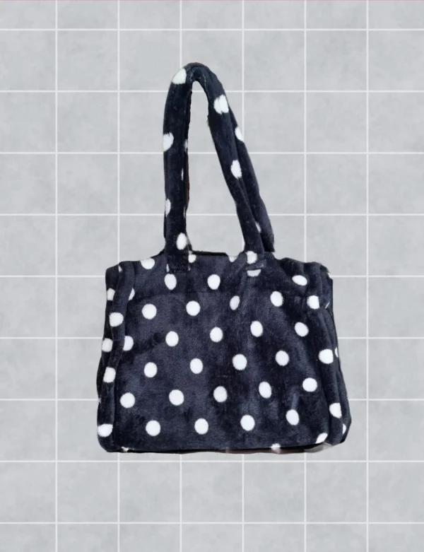Bolso peluche motas negro