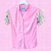Camisa mangas cactus mujer rosado