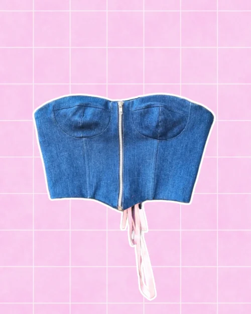 Corset jean azul