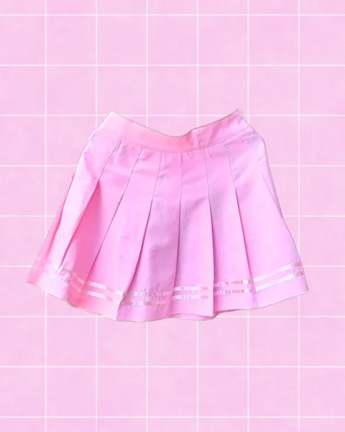 Falda tableada kawaii rosada