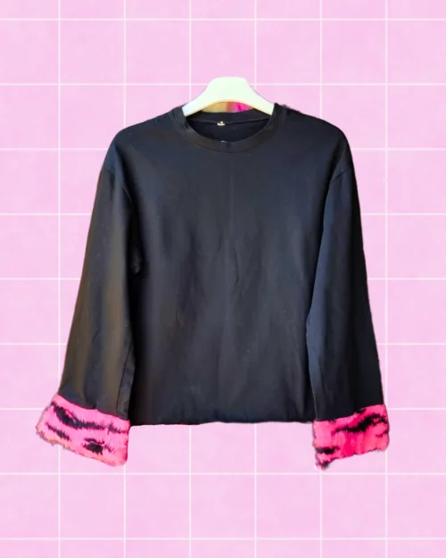 Manga larga peluche rosado