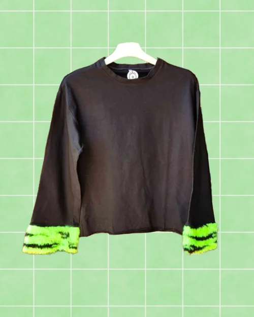 Manga larga peluche verde