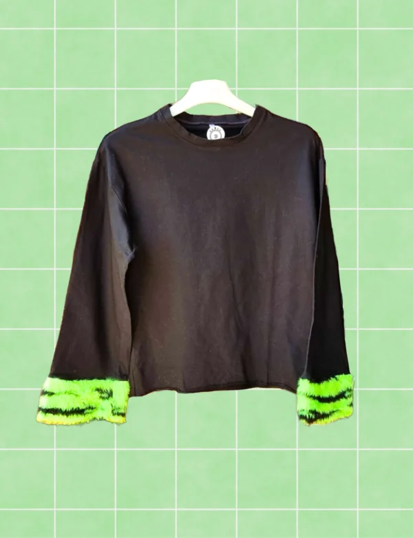 Manga larga peluche verde