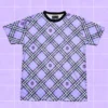 Polera lila tartán