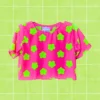 Top con flores verdes fucsia