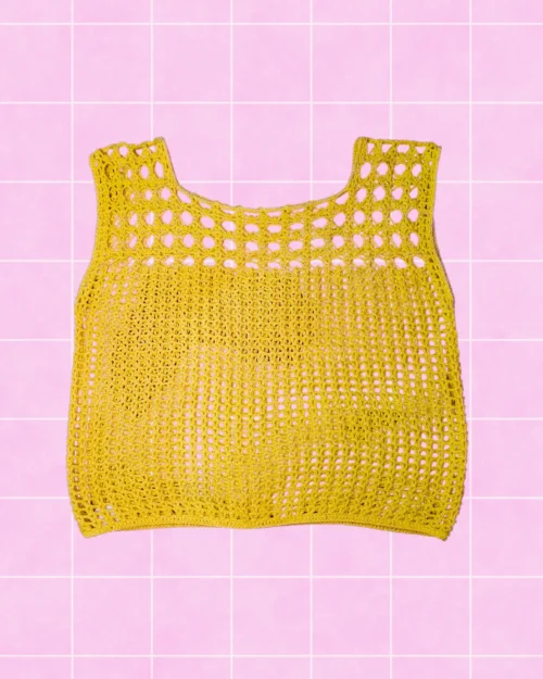 Chaleco amarillo a crochet