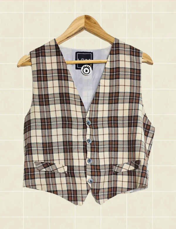 Chaleco tartán café