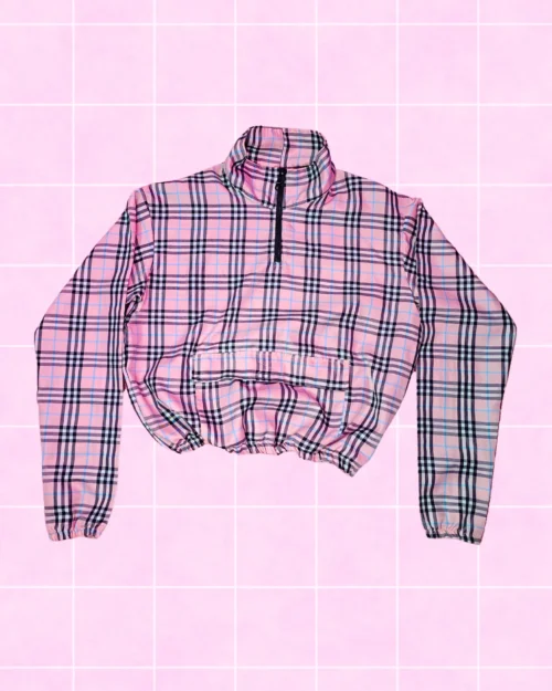 Chamarra a cuadros rosado