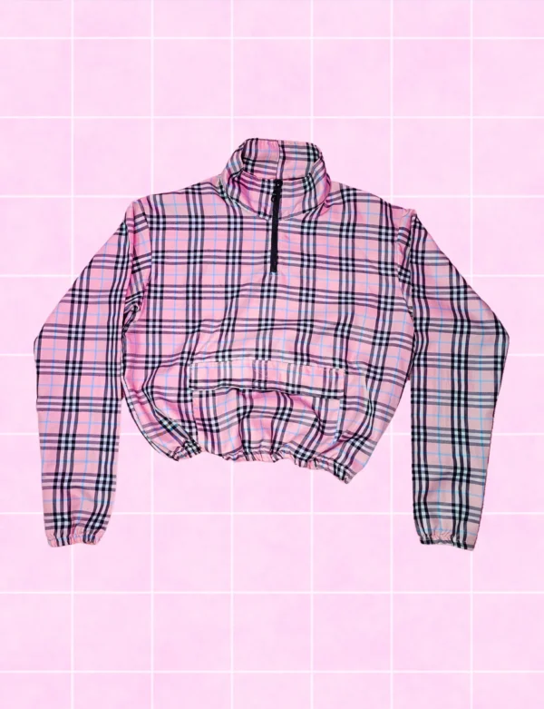 Chamarra a cuadros rosado