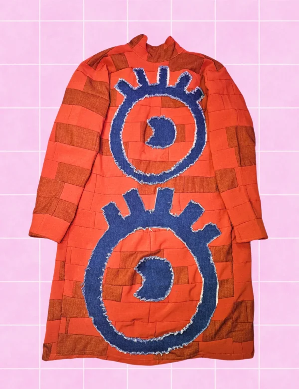 Gabardina pactwork naranja