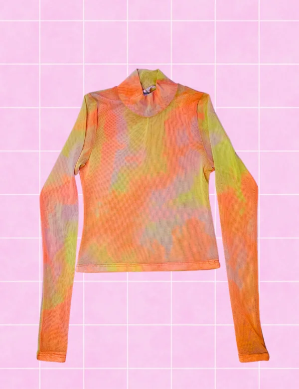 Manga larga mesh tie dye