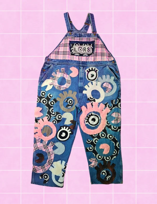 Overol denim parches