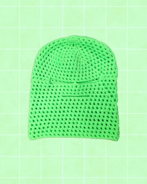 Pasamontañas tejido verde neon