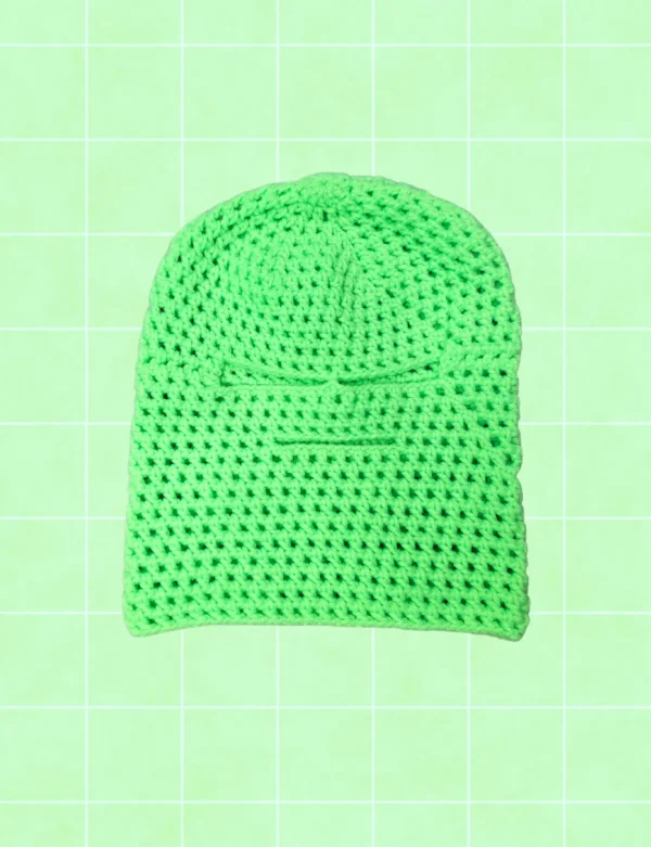 Pasamontañas tejido verde neon