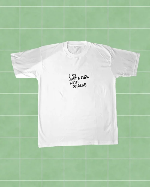 Polera blanca I am just a girl with ideas