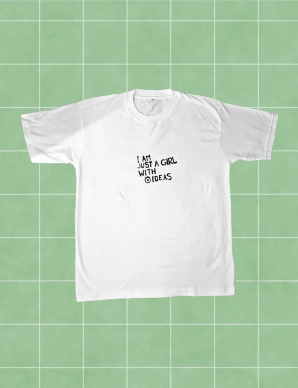 Polera blanca I am just a girl with ideas