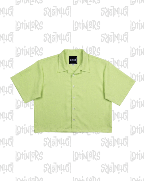Camisa de lino verde