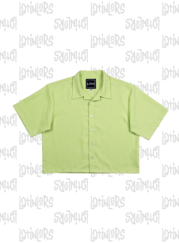 Camisa de lino verde