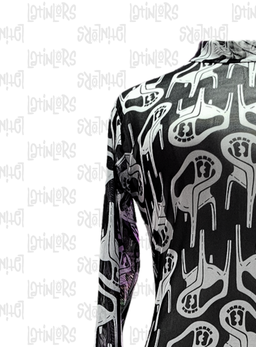 Vestido sillas blanco y negro