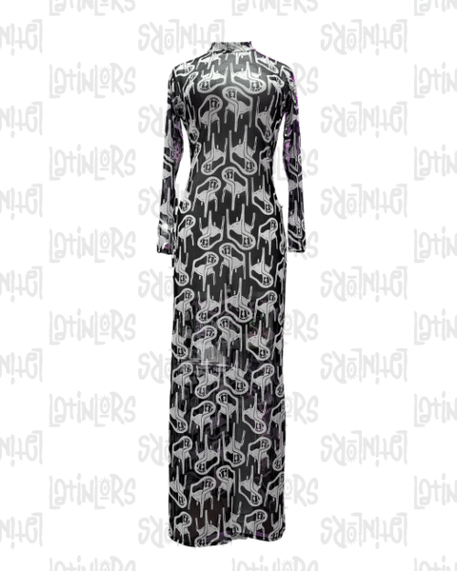 Vestido sillas blanco y negro